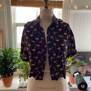 Top Shop flamingo crop top